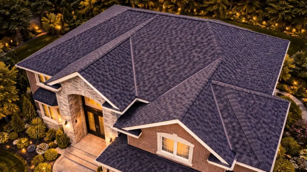 Newly installed shingle roof on a large residential home in Richmond Hill.